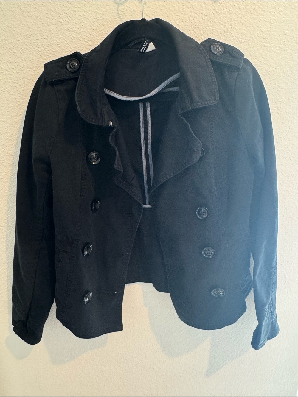 Divided Black Double-Breasted Pea Coat